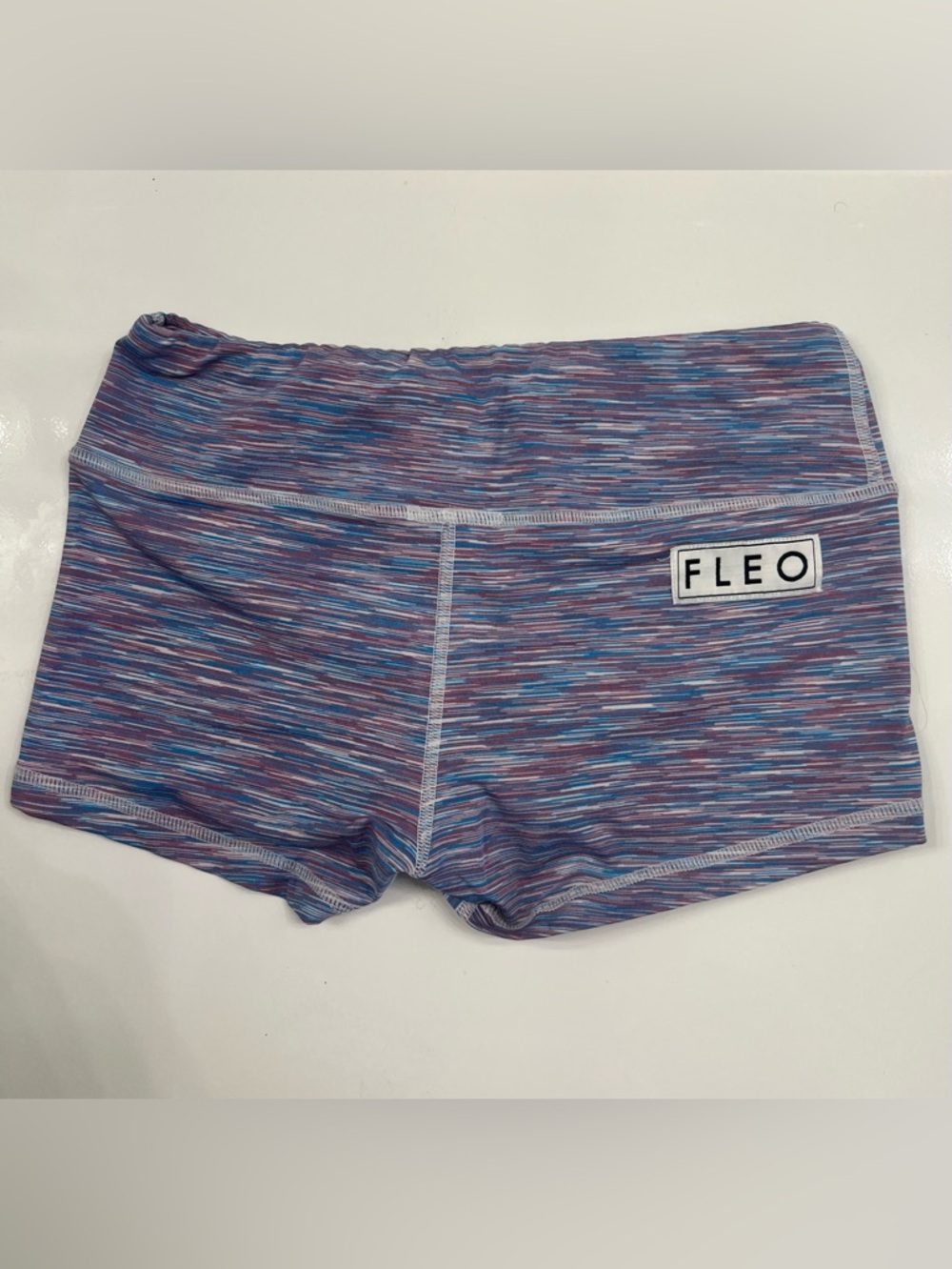 Fleo Multicolor Space-Dye Pink Blue Purple Bike Shorts